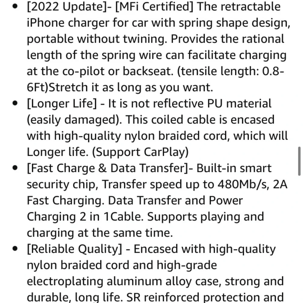 Coiled USB Cable for Car- 2 Qty/Sets